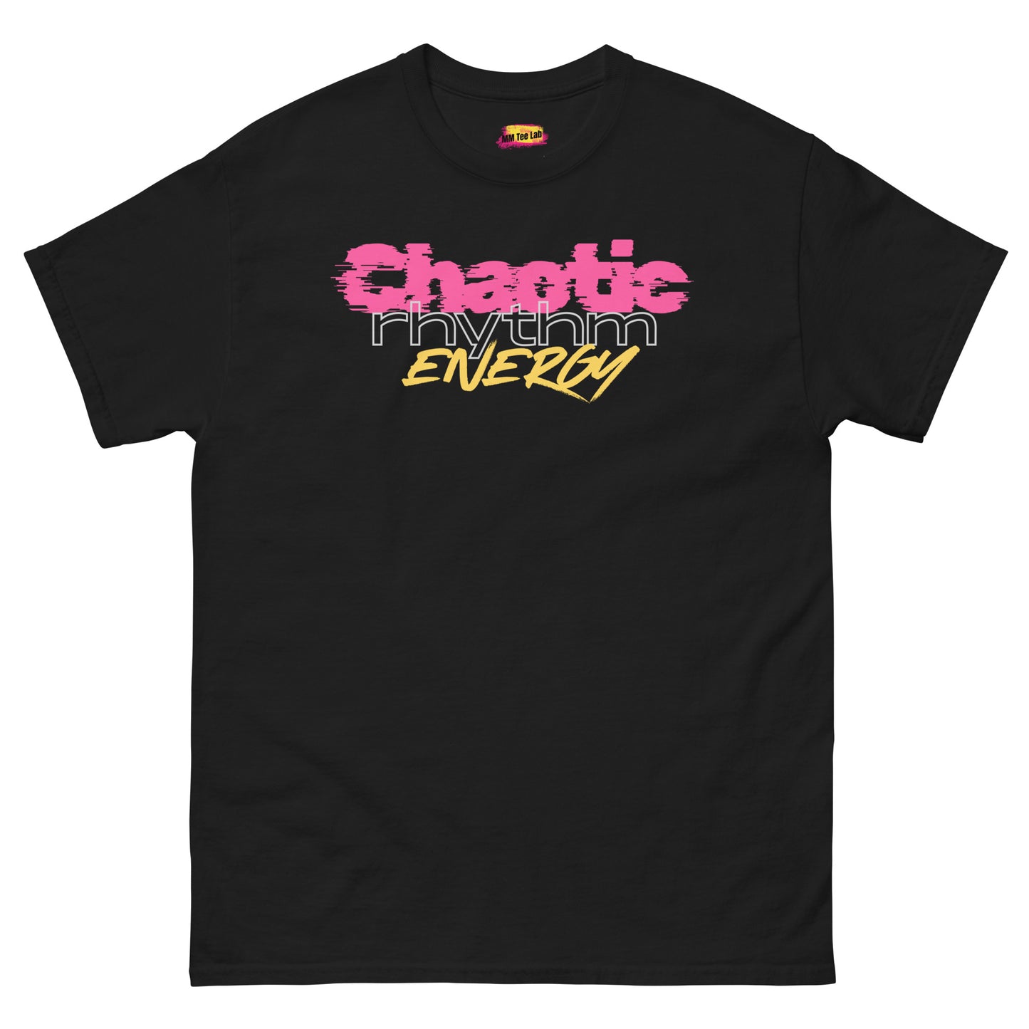 Chaotic Rhythm Energy motivational dance t-shirt in black by MM Tee Lab