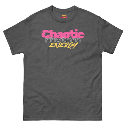 Chaotic Rhythm Energy motivational dance t-shirt in dark heather by MM Tee Lab