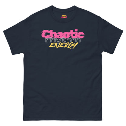 Chaotic Rhythm Energy motivational dance t-shirt in navy by MM Tee Lab